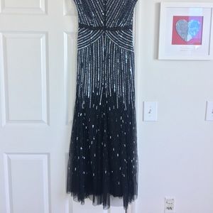 Adrianna Papell formal black beaded dress